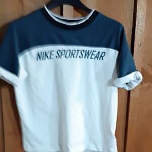 Nike Kids Navy and White Sportswear Tee